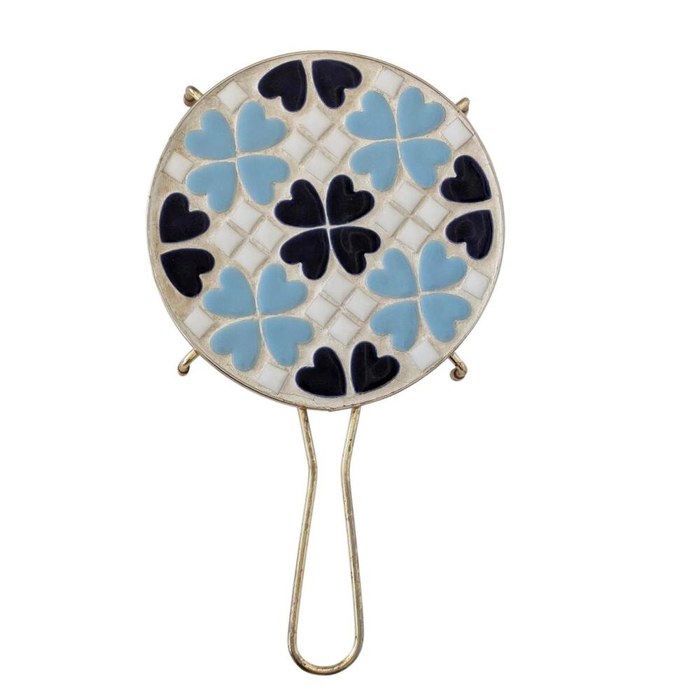 MCM Vintage Mosaic Tile Trivet with Heart Shaped Tiles